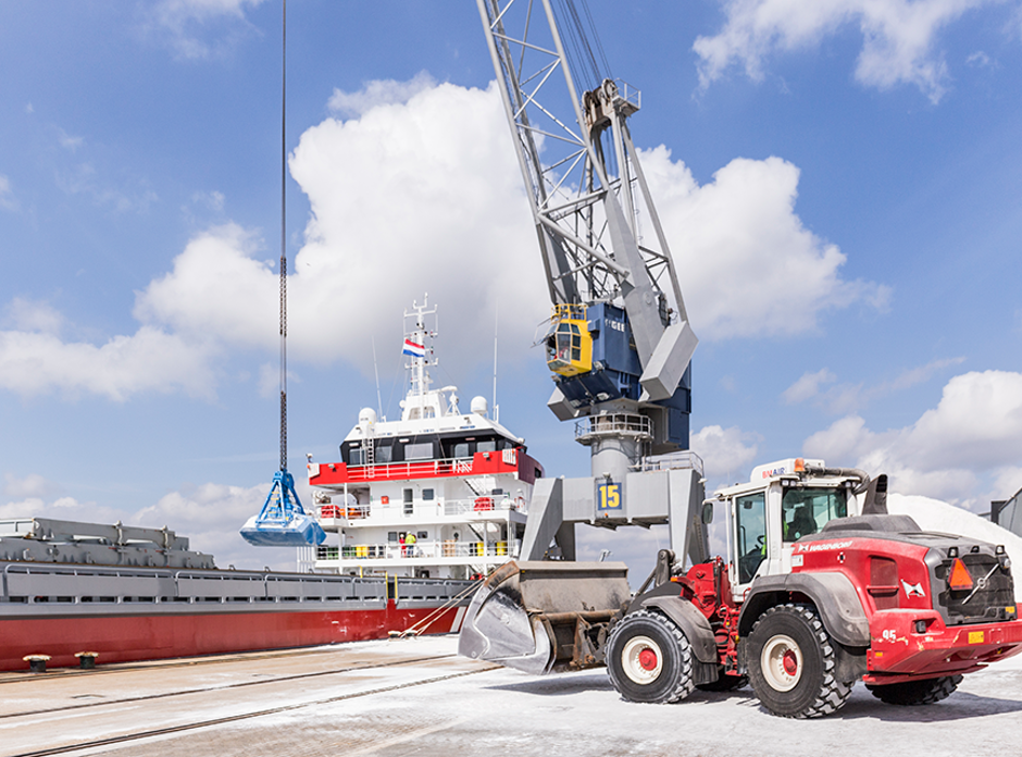 Shovel Stevedoring Zout Kraan Lossen