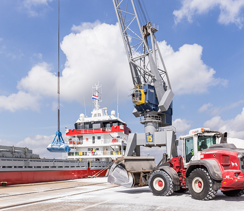 Shovel Stevedoring Zout Kraan Lossen